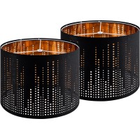 Goso Black Lamp Shades Set Of 2 Drum Lamp Shades 13 Top X 13 Bottom X 10 High Floor Lamp Shade With Crycal Design Lamp