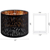 Goso Black Lamp Shades Set Of 2 Drum Lamp Shades With Etching Crystal Design 13 Top X 13 Bottom X 10 High Lamp Shades