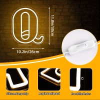 Attneon Letter Q Neon Sign Letter Lights 26 Alphabet Neon Neon Letter Lights For Wedding Birthday Party Anniversary Letter Q Bi