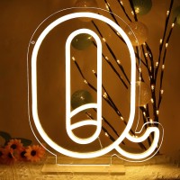 Attneon Letter Q Neon Sign Letter Lights 26 Alphabet Neon Neon Letter Lights For Wedding Birthday Party Anniversary Letter Q Bi