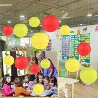 18 Pcs Back To School Decorations 3 Colors Appleshaped Paper Lanterns Classroom Decor Hanging Red Apple Decorations For First D