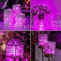 Hxweiye 6 Pack Pink Fairy Lights Battery Operated 7Ft 20Led Mini Fairy String Lights Mason Jar Lights Waterproof Firefly Starr