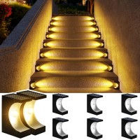 Jsot Solar Stair Lights 8 Pack Solar Step Lights Deck Post Lights Solar Powered For Outside Decor Lights For Outdoor Stairs St