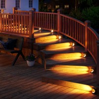 Jsot Solar Stair Lights 8 Pack Solar Step Lights Deck Post Lights Solar Powered For Outside Decor Lights For Outdoor Stairs St