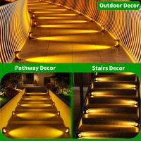 Jsot Solar Stair Lights 8 Pack Solar Step Lights Deck Post Lights Solar Powered For Outside Decor Lights For Outdoor Stairs St