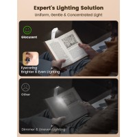 Glocusent Bookmark Style Book Light Reading Light With Sleep Aid Timer 5 Brightness 3Color Expertise Book Light For Readi