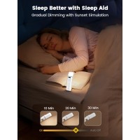 Glocusent Bookmark Style Book Light Reading Light With Sleep Aid Timer 5 Brightness 3Color Expertise Book Light For Readi