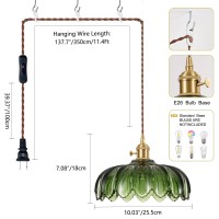 Xzhgcee Plug In Pendant Light Fixtures Hanging Light Fixture Green Glass Pendant Light Pendant Lighting For Kitchen Island Be