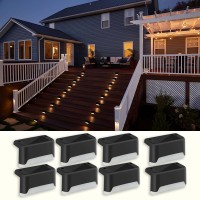 Maixi Solar Deck Lights Outdoor 8 Pcs Led Solar Fence Lights Waterproof Garden Decorative Solar Step Lights Led Solar Lights