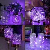 Hxweiye 6 Pack Purple Fairy Lights Battery Operated 7Ft 20Led Mini Fairy String Lights Mason Jar Lights Waterproof Firefly Sta