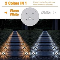 Volisun Solar Driveway Lights Deck Lights Dock Marine Lights 16 Pack Solar Ground Lights 2 Colors In 1 Led Deck Light Waterproof