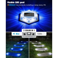 Volisun Solar Driveway Lights Dock Outdooor Waterproof Marker Lights 16 Pack Solar Deck Lights 2 Colors In 1 Led Ip67 Solar Blue