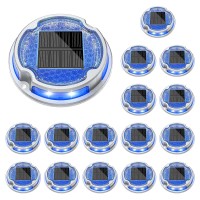 Volisun Solar Driveway Lights Deck Lights Dock Marine Lights 16 Pack Solar Ground Lights 2 Colors In 1 Led Deck Light Waterproof