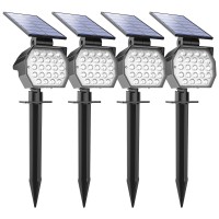 Aponuo Solar Spot Lights Outdoor Waterproof 4 Pack Uplights Ip67 23 Led 3 Lighting Modes Solar Landscape Lights Tree Lights Outd