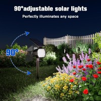 Aponuo Solar Spot Lights Outdoor Waterproof 4 Pack Uplights Ip67 23 Led 3 Lighting Modes Solar Landscape Lights Tree Lights Outd