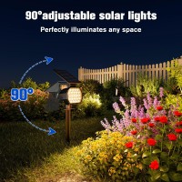 Aponuo Solar Spot Lights Outdoor Waterproof 4 Pack Uplights Ip67 23 Led 3 Lighting Modes Solar Landscape Lights Tree Lights Outd