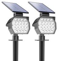 Aponuo Solar Spot Lights Outdoor Waterproof 2 Pack Ip67 23 Led 3 Lighting Modes Solar Landscape Lights Outdoor For Yard Garden H