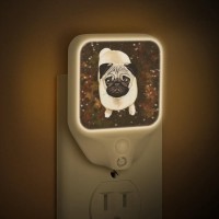 Mularoka Pug Plug In Night Light With Motion Sensor And Dusk To Dawn Sensor Warm White Led Nightlight Adjustable Brightness For Bathroom Bedroom Kitchen Hallway Stairs