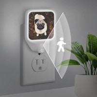 Mularoka Pug Plug In Night Light With Motion Sensor And Dusk To Dawn Sensor Warm White Led Nightlight Adjustable Brightness For Bathroom Bedroom Kitchen Hallway Stairs