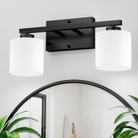 Honesorn Bathroom Lighting Fixtures Over Mirror 2 Light Black Vanity Light Antirust Bathroom Vanity Light Modern Vanity Ligh