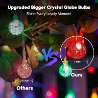 Minetom Crystal Globe String Lights Battery Operated 17 Ft 30 Led Globe Fairy Lights With Remote And 8 Modes Waterproof For B