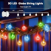 Minetom Crystal Globe String Lights Battery Operated 17 Ft 30 Led Globe Fairy Lights With Remote And 8 Modes Waterproof For B