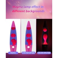 Vanful 16Inch Liquid Motion Lamp Pink Base Purple Liquid Pink Wax Beautiful Magma Lamp With 2 Packs Bulbs For Adults Kids