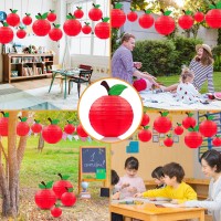 15Pcs Classroom Decor Red Appleshaped Paper Lanterns Back To School Decorations Hanging For First Day Of School Fruit Themed Pa