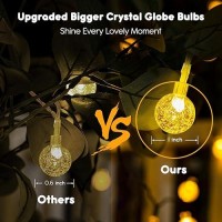 Minetom Crystal Globe String Lights Battery Operated 17 Ft 30 Led Globe Fairy Lights With Remote And 8 Modes Waterproof For B