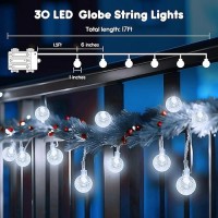 Minetom Crystal Globe String Lights Battery Operated 17 Ft 30 Led Globe Fairy Lights With Remote And 8 Modes Waterproof For B