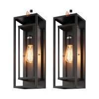 Mirrea 18 Dusk To Dawn Outdoor Wall Sconce 1 Light In Matte Black Rectangular Metal Frame And Clear Glass Shade Waterproof Por