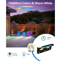 Teekuv 8 Pack 7 Inch Rgb Led Hardscape Lighting 28W Smart Retaining Wall Lights 16 Million Colors With Remote Control Ip65 Wa