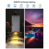 Teekuv 8 Pack 7 Inch Rgb Led Hardscape Lighting 28W Smart Retaining Wall Lights 16 Million Colors With Remote Control Ip65 Wa