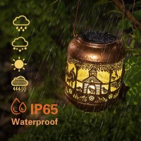 Chicken Solar Lanterns Outdoor Waterproof Hanging Solar Lights Chicken Gifts For Women Men Metal Led Decorative Light For Yard P