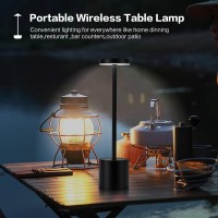 Masuper Cordless Table Lamps Rechargeable Lamps Touch Control 3 Color Temperature Stepless Dimmable Led Portable Wireless L