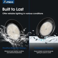 Amico 250W 6 Pack Ufo Led High Bay Light 35 000Lm Led High Bay Lights Ac100277V High Bay Led Lighting With Us Hook 5 Cable F