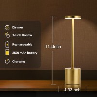 Masuper Cordless Table Lamps Rechargeable Lamps Touch Control 3 Color Temperature Stepless Dimmable Led Portable Wireless L