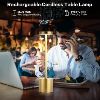 Masuper Cordless Table Lamps Rechargeable Lamps Touch Control 3 Color Temperature Stepless Dimmable Led Portable Wireless L