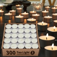 Ashlux Unscented Palm Wax Tea Lights Candles 300 Pack Bulk 8 To 9 Hours Long Burning Nonparanffin Palm Tea Lights Smokeless