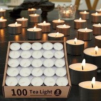 Ashlux Unscented Palm Wax Tea Lights Candles 100 Pack Bulk 8 To 9 Hours Long Burning Nonparanffin Palm Tea Lights Smokeless