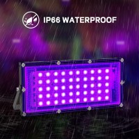 Elwoks 50W Led Black Light Black Lights For Glow Party Ultra Thin Black Lights Flood Lights With Onoff Switch Glow In The Da