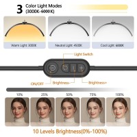 Yayusi Lash Light For Eyelash Tech Foldable Floor Lash Lamp For Eyelash Extensions Led Half Moon Light Lash Tech With Phone Ho