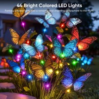 Solar Lights Outdoor Garden Decor 2 Pack Of 34 Butterfly Solar Garden Lights With Colorful Led Bulbs Ip65 Waterproof Solar Lig