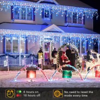 Icicle Christmas Lights 33Ft 400 Led Icicle String Lights For Outdoor Indoor With 8 Modes 75 Drops Waterproof Plug In Twinkle