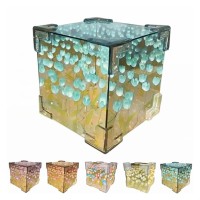 Neim 21 Flowers Tulip Lamp, Diy Tulip Cube Mirror Lamp, Flower Tulip Lamp, Handmade Diy Tulip Flower Magic Cube Mirror Night Light, Diy Tulip Flower Lamp (Color : Blue)