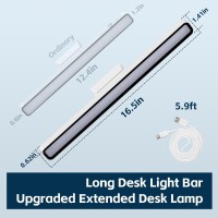 Xmnsoly Desk Light Bar 17Inch Long Led Magnetic Light Bar 3600Mah Rechargeable 3 Color Modes Dimmable Under Desk Lighting For Re