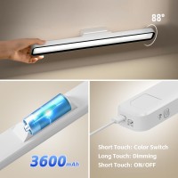 Xmnsoly Desk Light Bar 17Inch Long Led Magnetic Light Bar 3600Mah Rechargeable 3 Color Modes Dimmable Under Desk Lighting For Re