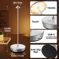 Yht Cordless Rechargeable Table Lamp 6000Mah Outdoor Waterproof Battery Operated Table Light Led Touch Dimmable Desk Lamps For