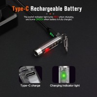 Nicron K11 Rechargeable Keychain Flashlight Lightweight 400 Hight Lumen With Extra 4 Sidelight Ipx4 Edc Mini Flashlight Be Used