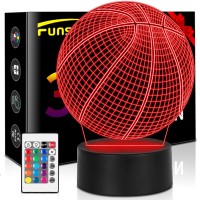 Basketball Gifts Birthday Gifts Basketball 3D Illusion Lamp Basketball Stuff 16 Colors Changing With Remote Control Room Decor